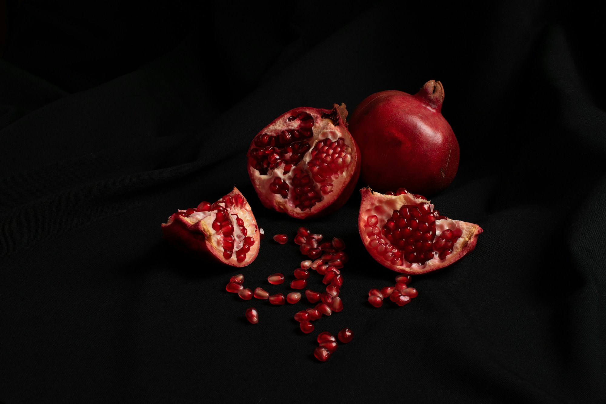 Fresh pomegranates arranged for produce supply